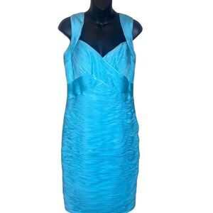 VM collection dress chiffon draped light blue bodycon dress size 10 cocktail